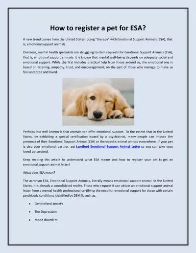 How to register a pet for ESA?