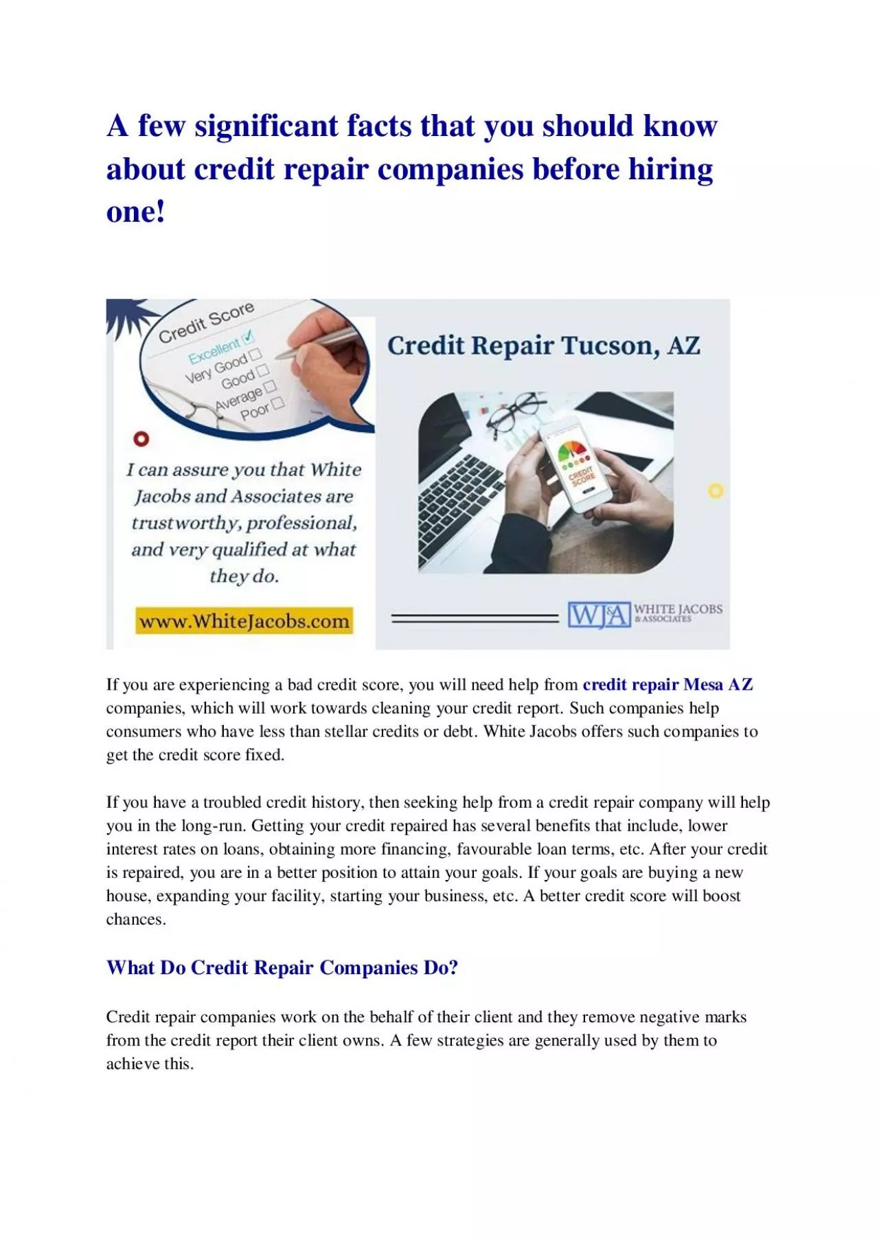 A few significant facts that you should know about credit repair companies before hiring