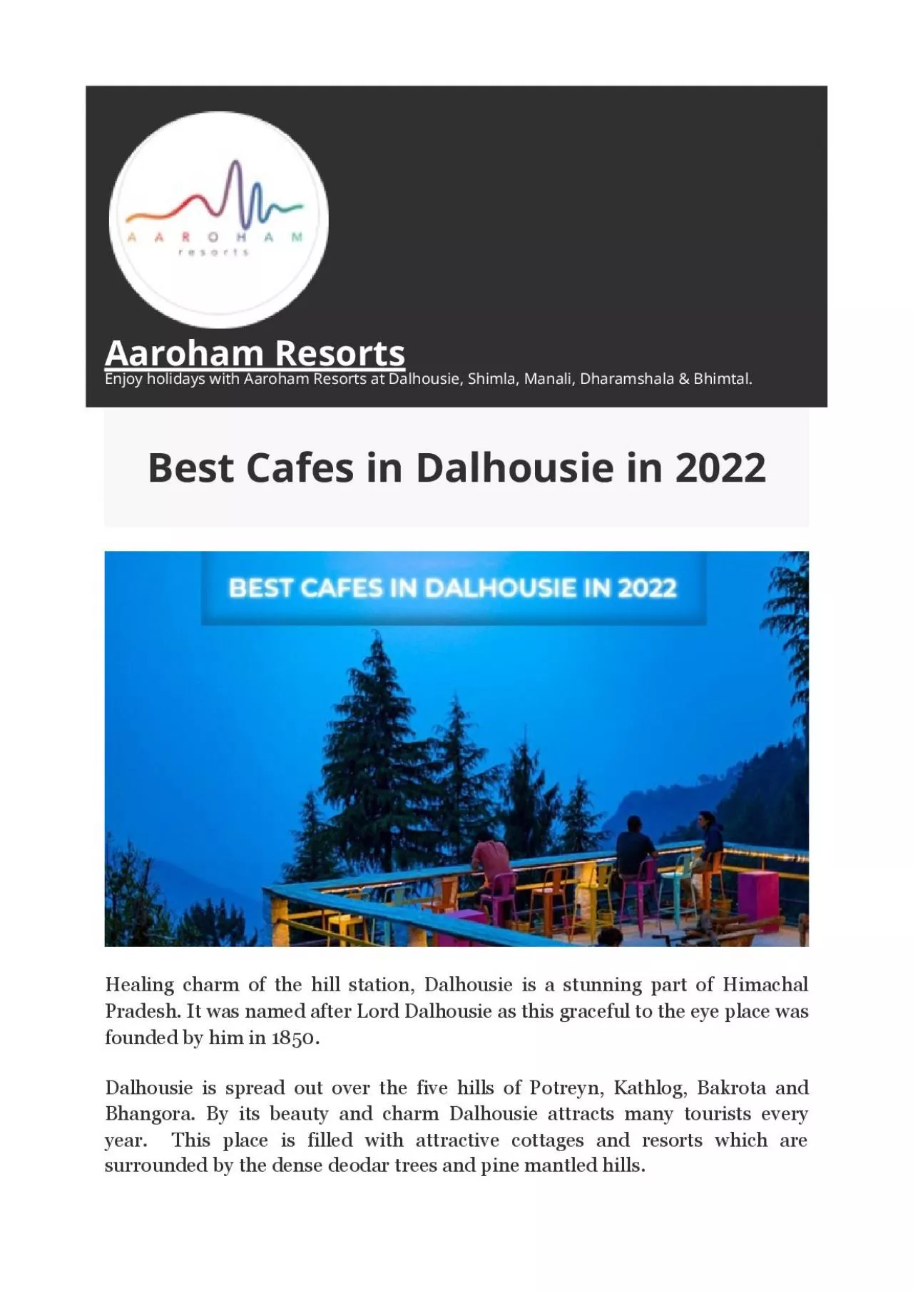 PDF-Best Cafes in Dalhousie in 2022