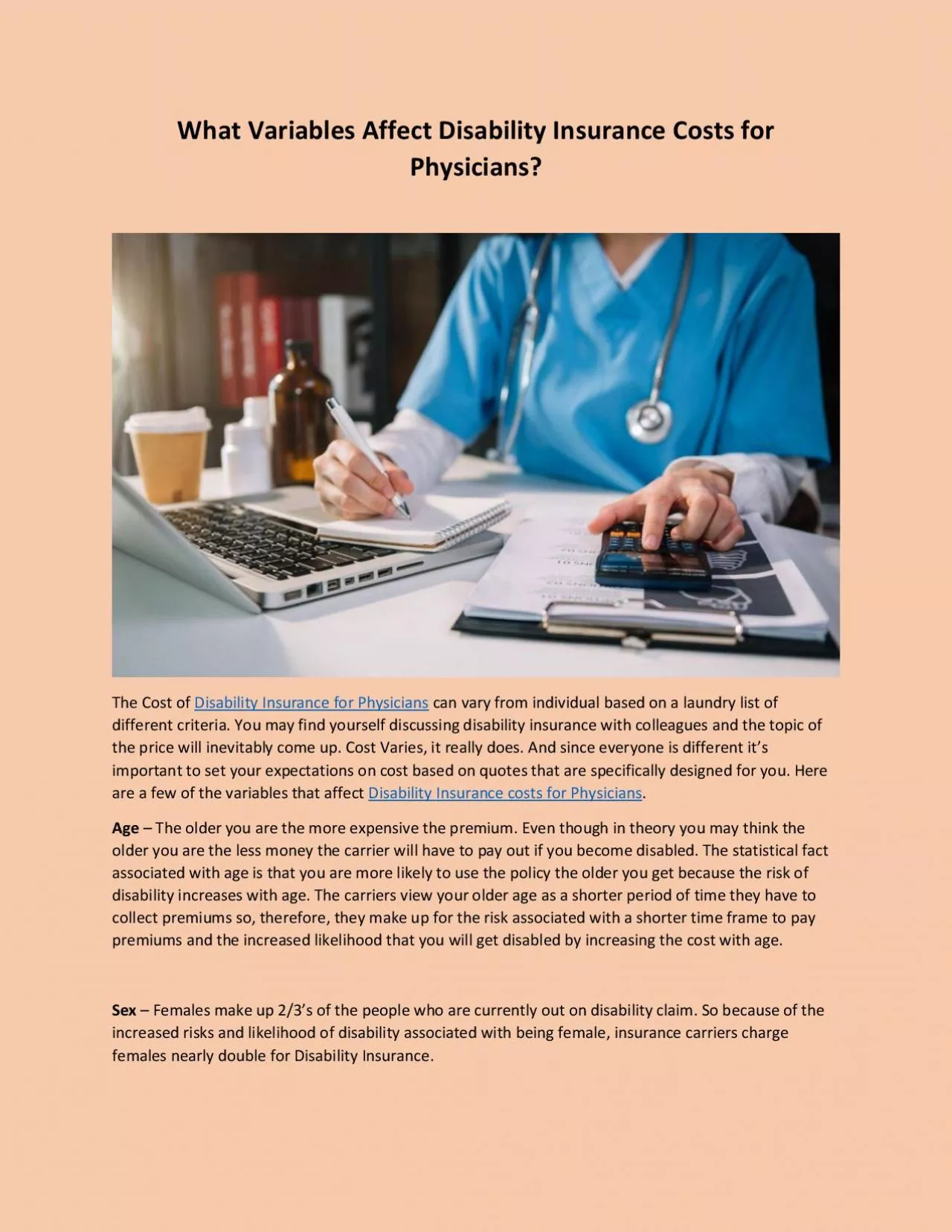 PDF-What Variables Affect Disability Insurance Costs for Physicians?