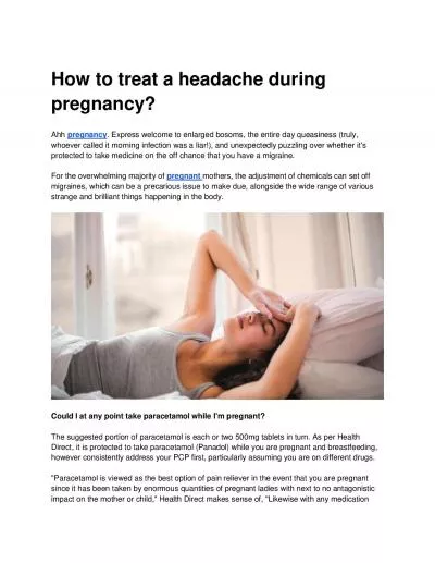 How to treat a headache during pregnancy?