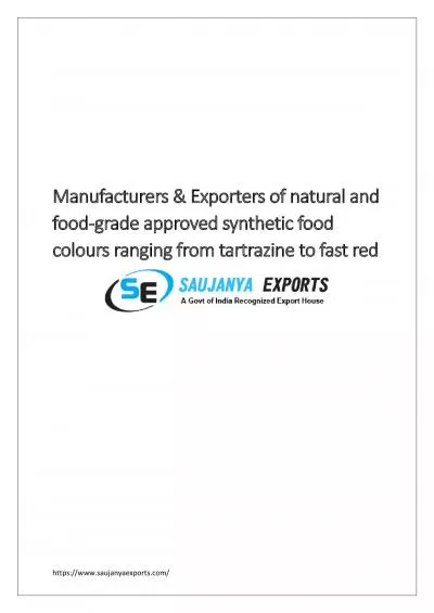 Natural & Synthetic Food Colour Manufacturers & Exporters