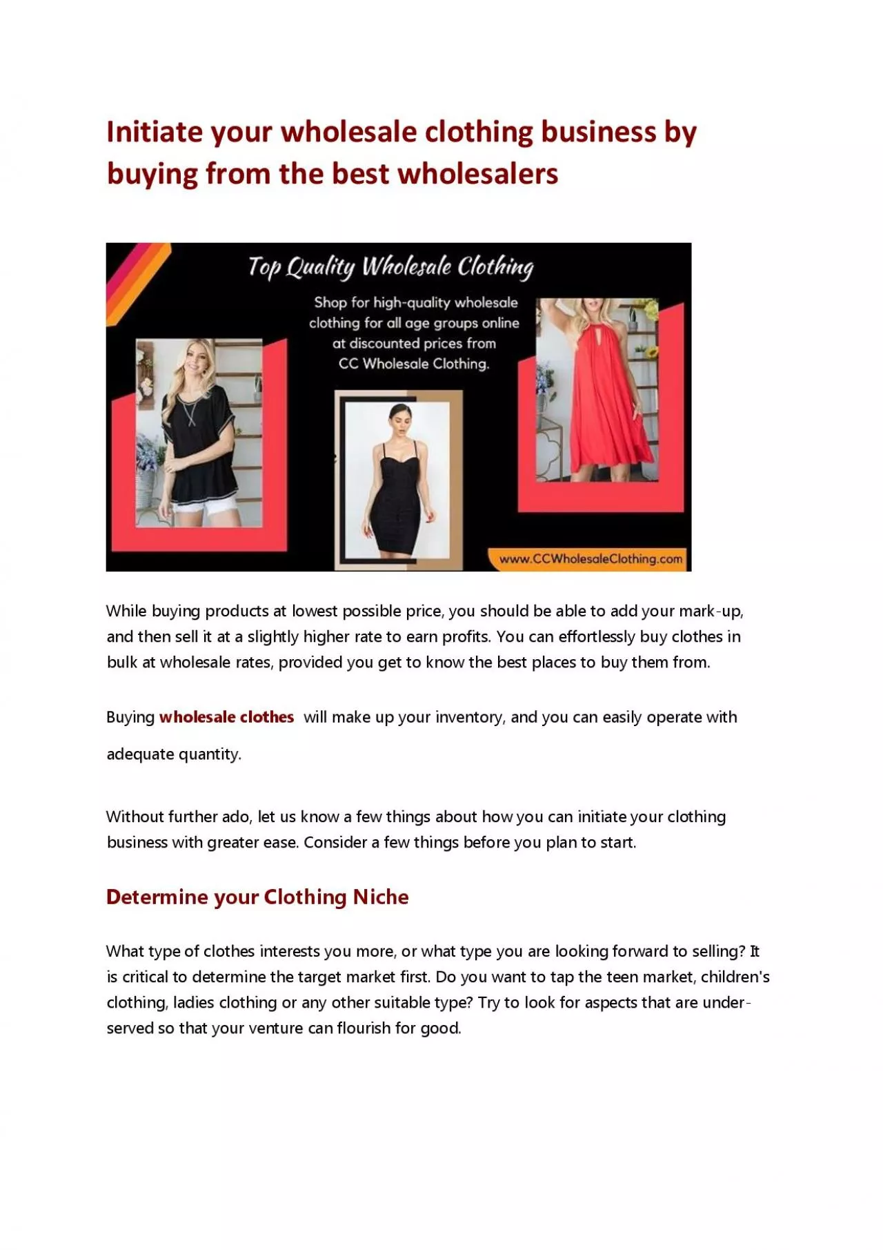 PDF-Initiate your wholesale clothing business by buying from the best wholesalers