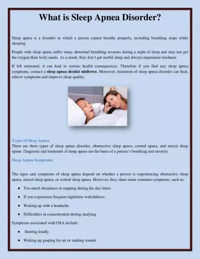 What is Sleep Apnea Disorder?