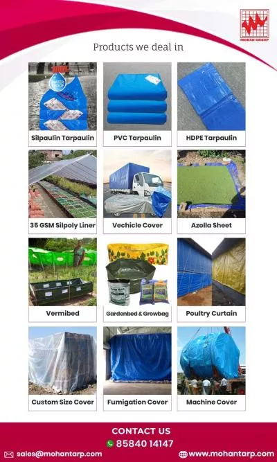 Mohantarp - Supplying of silpaulin tarpaulin, agriculture, customized awnings, and biofloc tanks in India