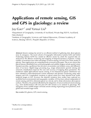Applications of remote sensing, GISand GPS in glaciology: a review
...