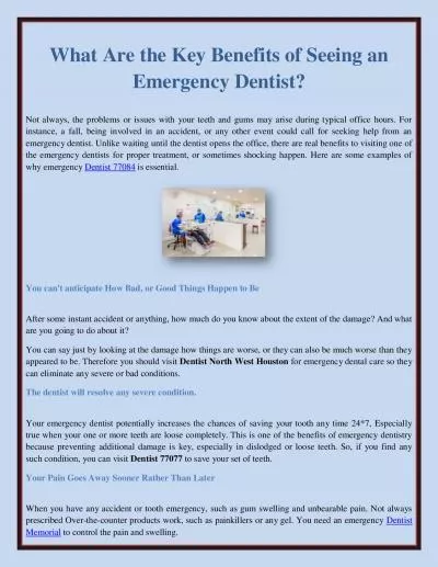 What Are the Key Benefits of Seeing an Emergency Dentist?
