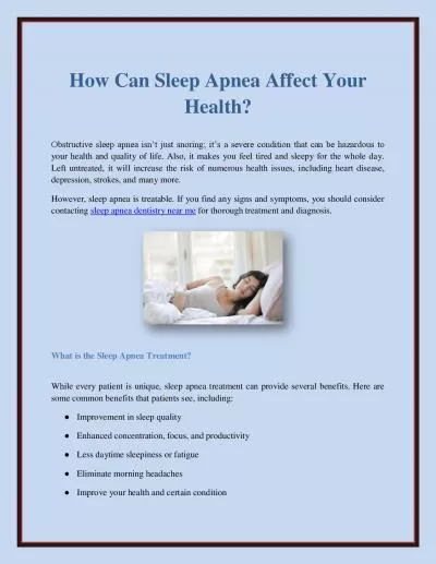 How Can Sleep Apnea Affect Your Health?