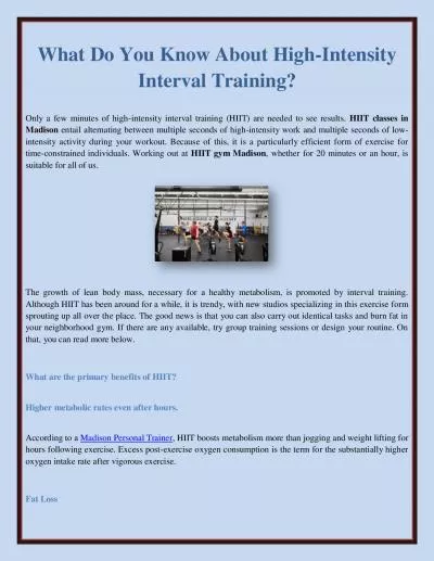 What Do You Know About High-Intensity Interval Training?