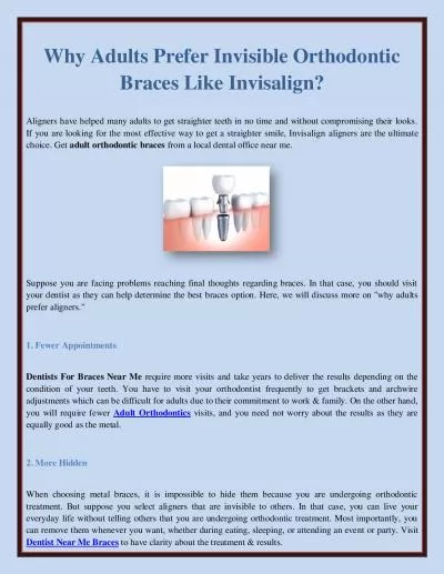 Why Adults Prefer Invisible Orthodontic Braces Like Invisalign?