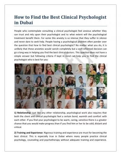 How to Find the Best Clinical Psychologist in Dubai