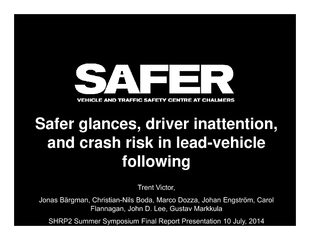 and crash risk in lead-vehicle Trent Victor,Jonas B