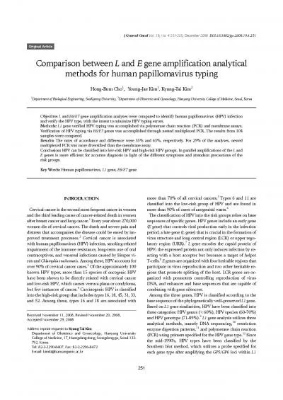 Objective and E6E7 gene amplification analyses were compared to iden