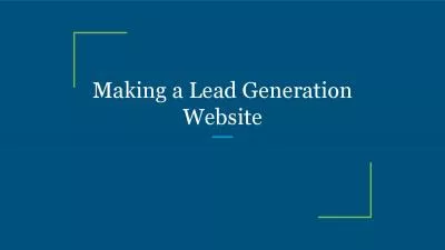 Making a Lead Generation Website