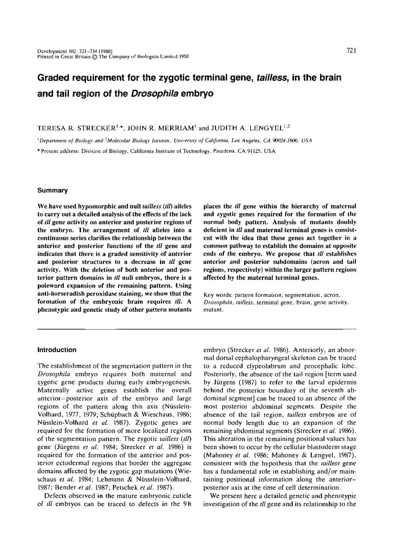 PDF-72 T R Strecker J R Merriam and J A LengyelBFig 4 Compariso bet