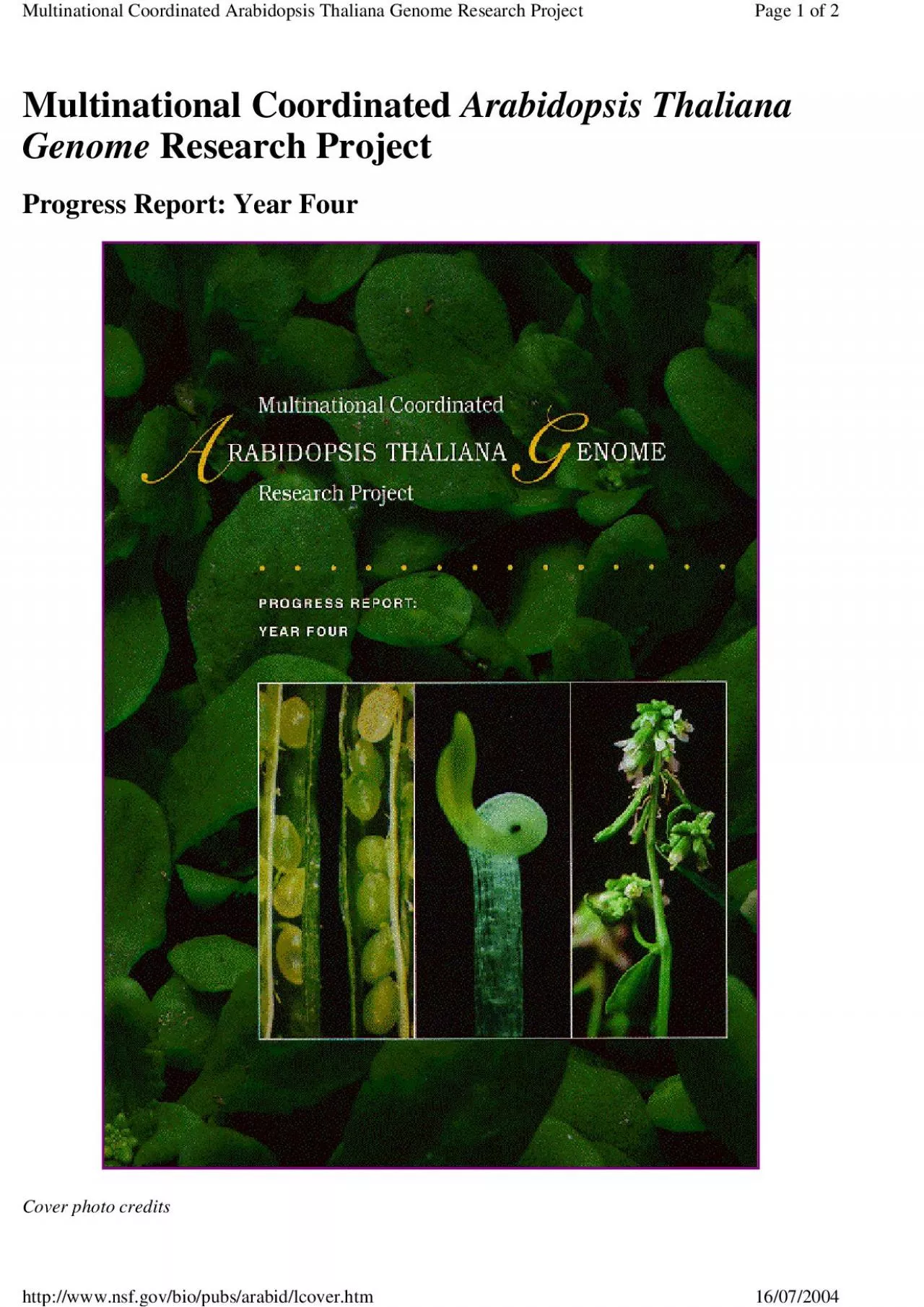 PDF-Multinational Coordinated Arabidopsis Thaliana Genome Research Project