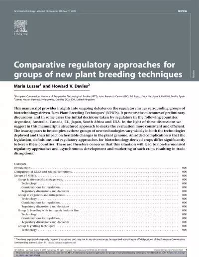 LusserHVComparativeapproachesnewbreedingtechniquesBiotechnolhttp