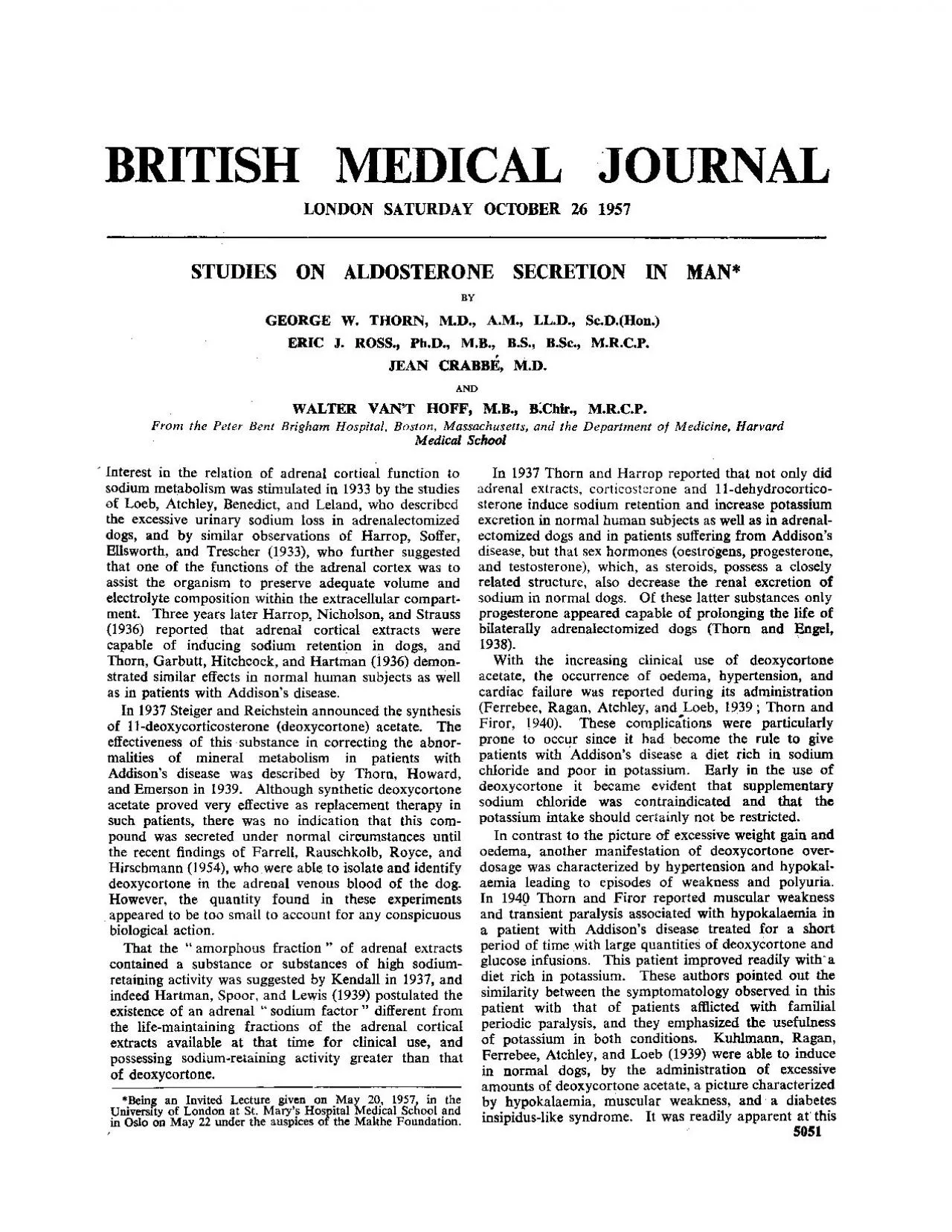 PDF-BRITISHMEDICALJOURNALLONDONSATURDAYOCTOBER261957STUDIESONALDOSTERONESE