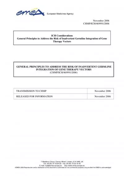 PDF-European Medicines Agency 7 Westferry Circus Canary Wharf London E1