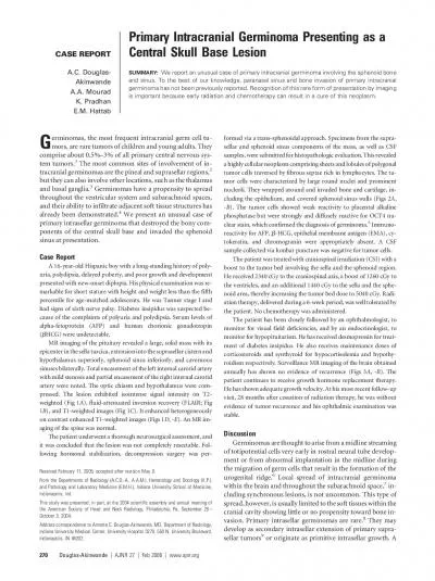 CASEREPORTPrimaryIntracranialGerminomaPresentingasaCentralSkullBaseLes