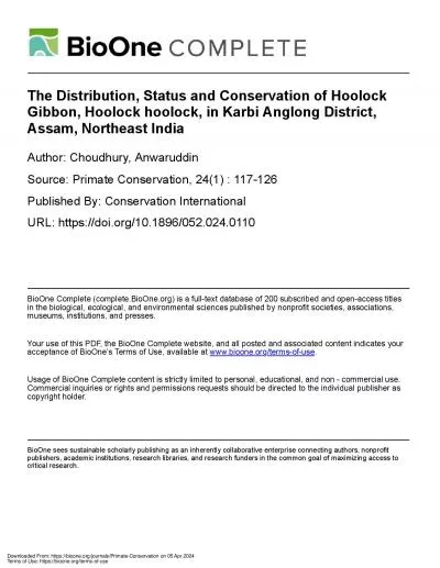 Downloaded From httpsbiooneorgjournalsPrimateConservation on 1