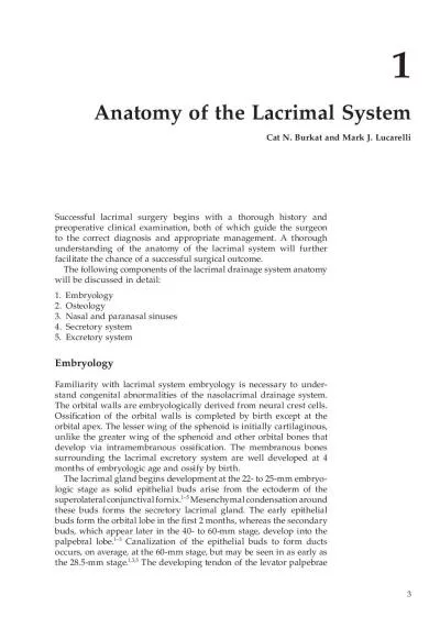 Chapter 1 Anatomy of the Lacrimal Systemmucosa and should be anticip