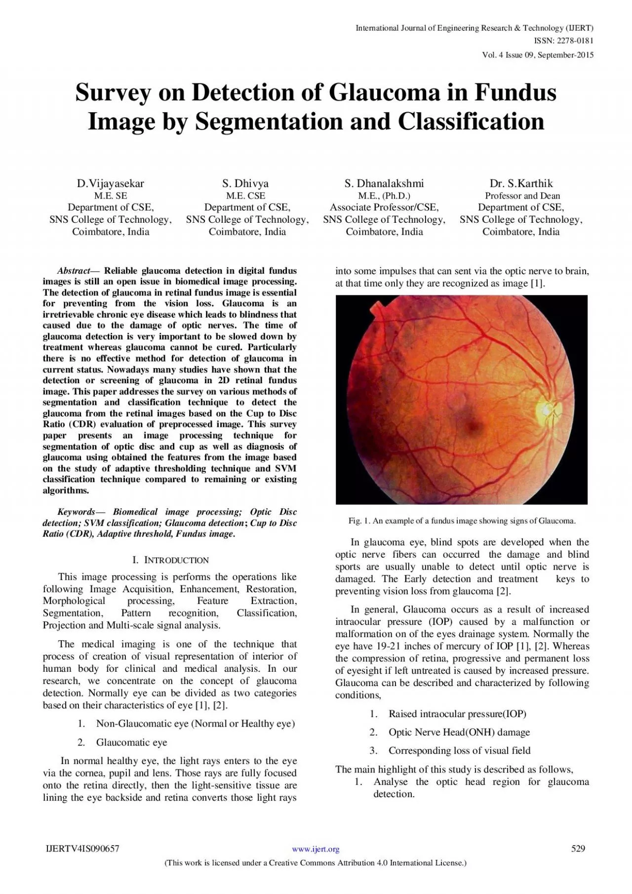 PDF-Survey on Detection of Glaucoma in Fundus