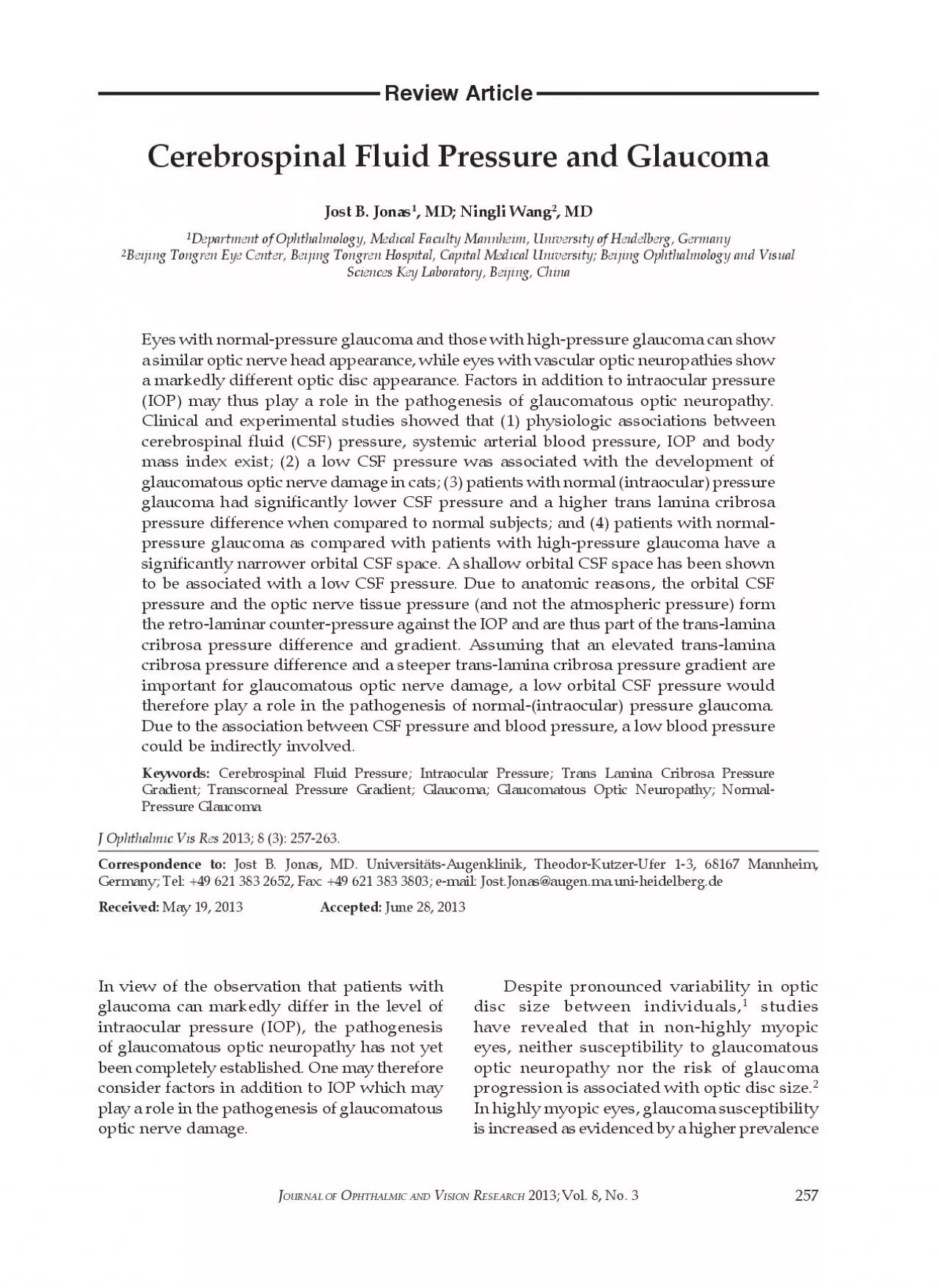 PDF-Eyes with normalpressure glaucoma and those with highpressure glauco