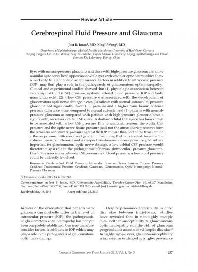 Eyes with normalpressure glaucoma and those with highpressure glauco