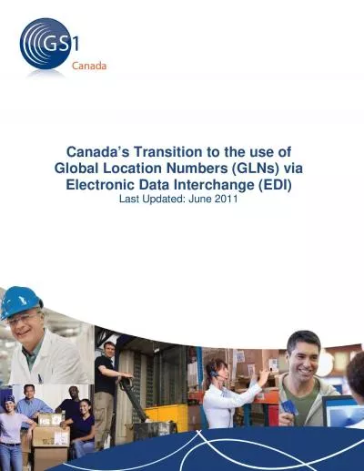 Canada146sTransition to the use of Global Location Numbers GLNs v