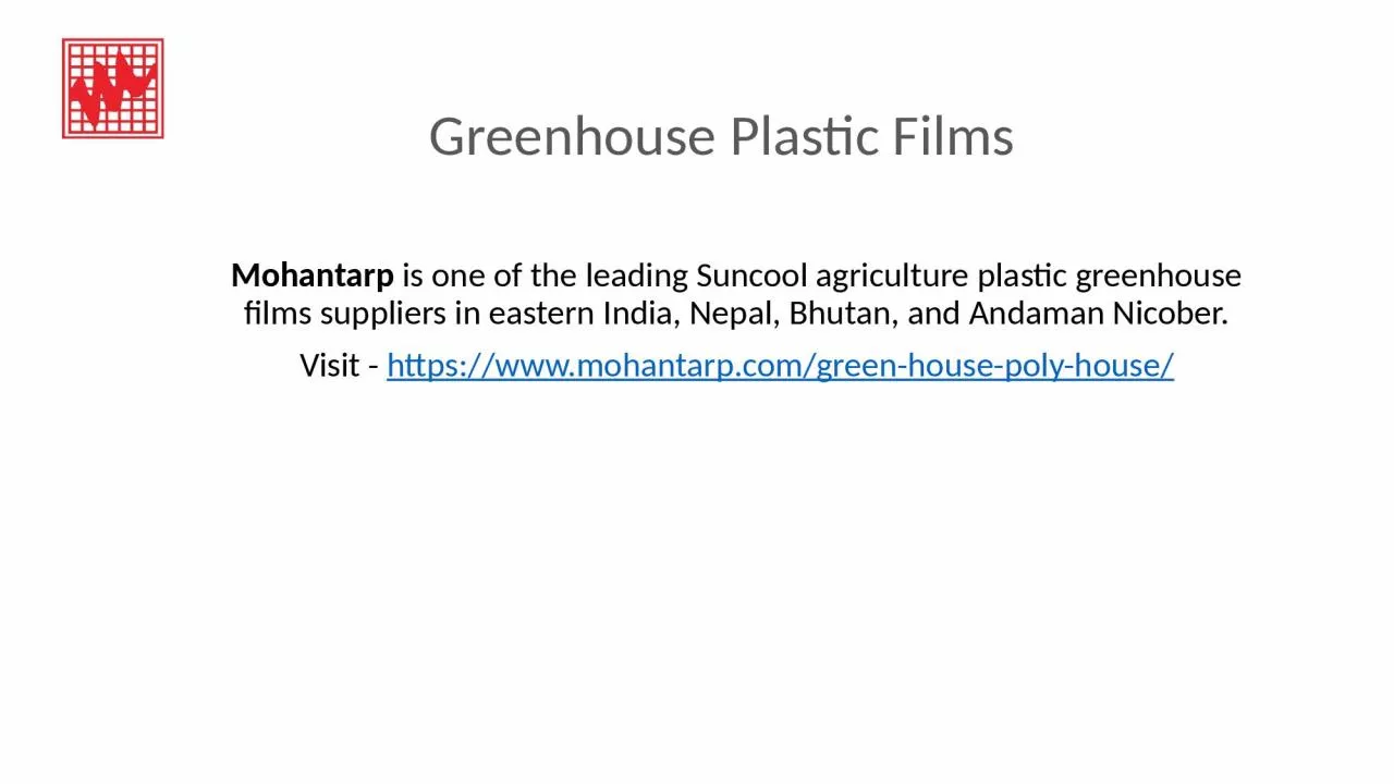 Plastic Greenhouse Films Suppliers in India