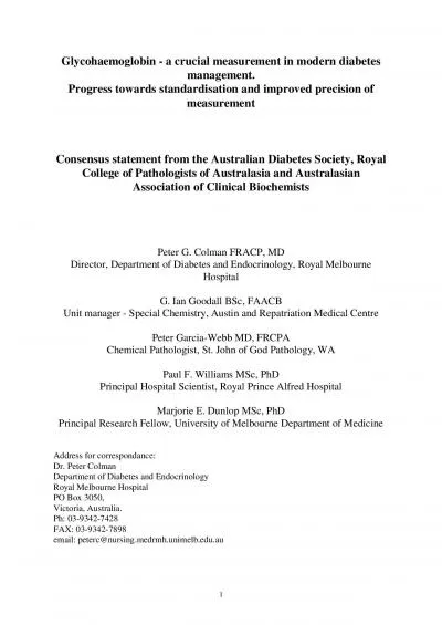 Glycohaemoglobin  a crucial measurement in modern diabetesmanagement