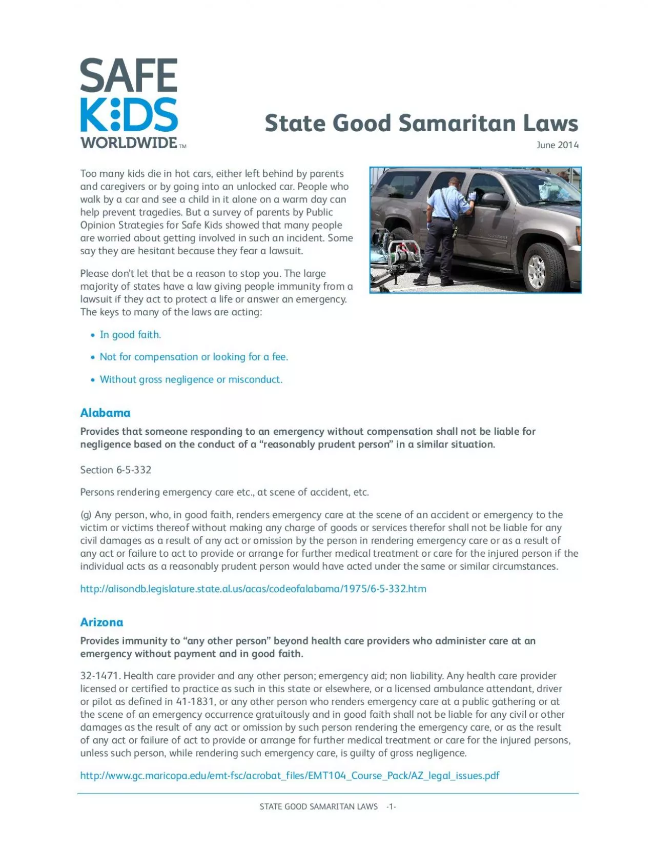 STATE GOOD SAMARITAN LAWS    1