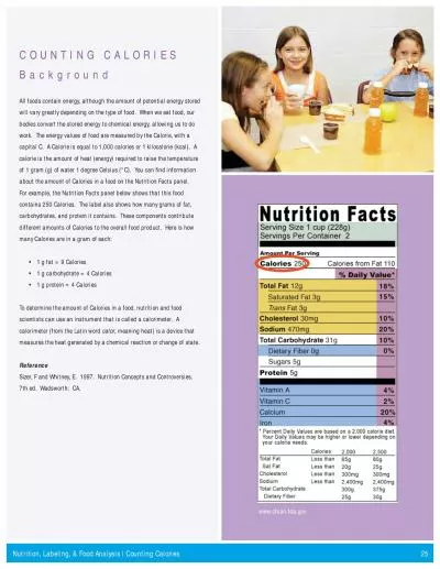 All foods contain energy although the amount of potential energy stor