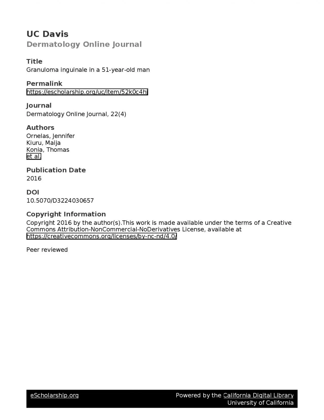 PDF-Volume 22 Number 4April 2016Case presentationGranuloma nguinale in a y