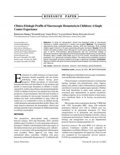 P25V 59 15 2022ClinicoEtiologic Profile of Macroscopic Hematuria in