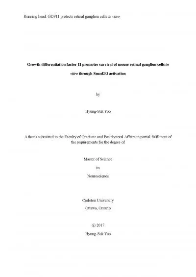 Running head GDF11 protects retinal ganglion cells