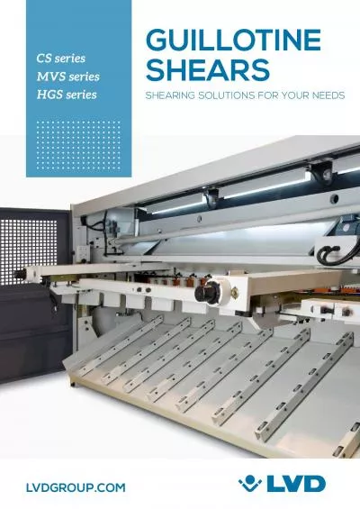 GUILLOTINE SHEARSSHEARING SOLUTIONS FOR YOUR NEEDS