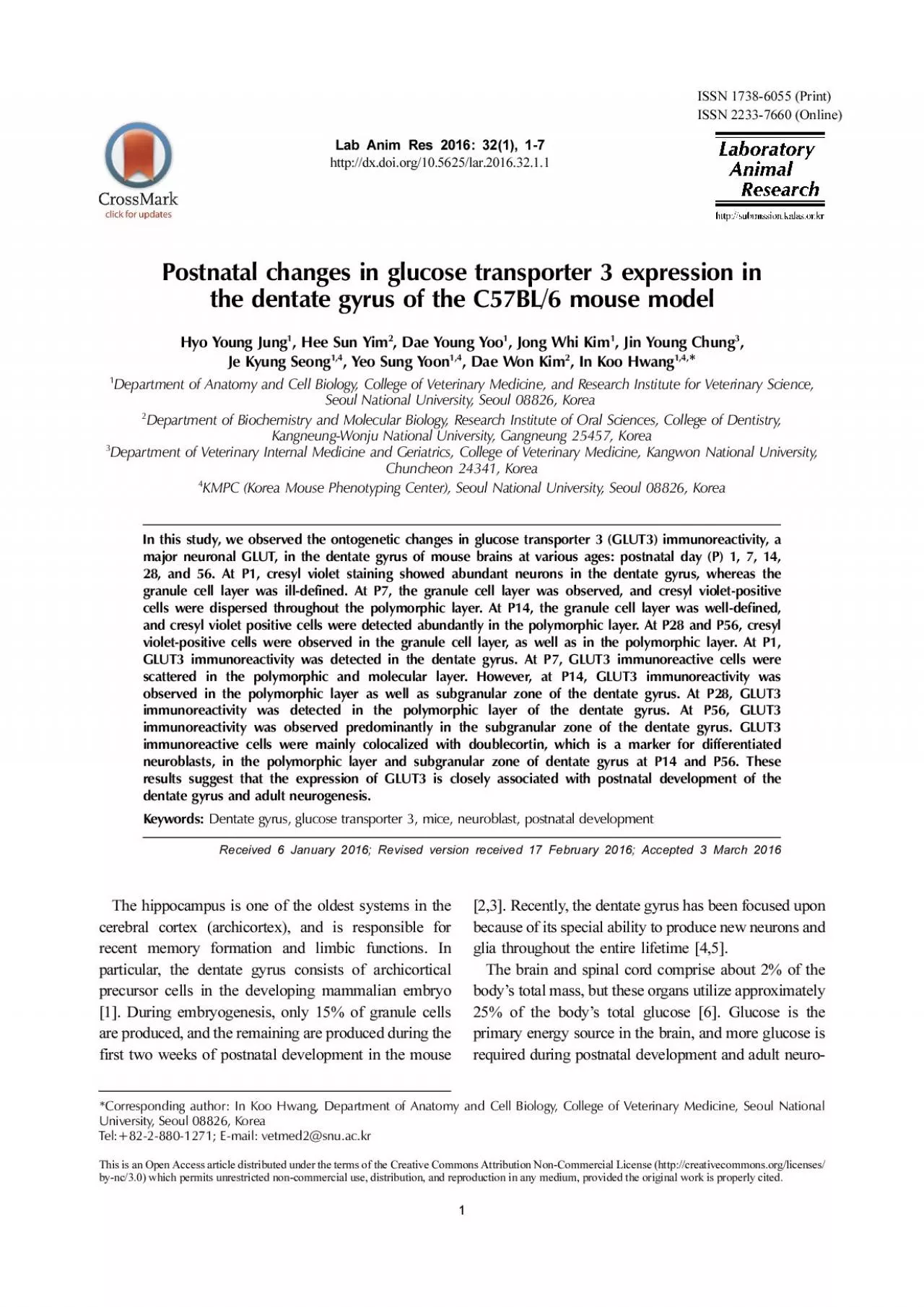 PDF-Postnatal changes of GLUT3 in hippocampusLab Anim ResMarch 2016Vol