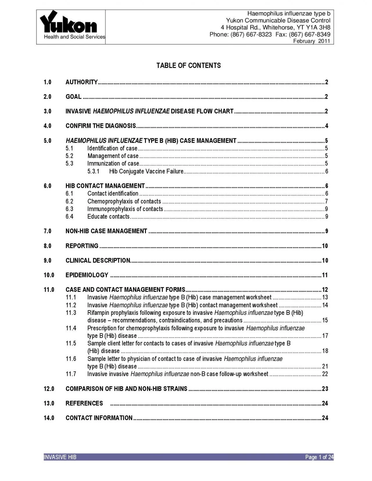 PDF-Haemophilus influenzae type bYukon Communicable Disease Control4 Hospi