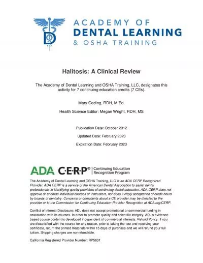 Halitosis A Clinical Review