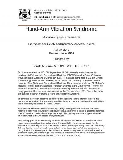 HandArm Vibration Syndrome