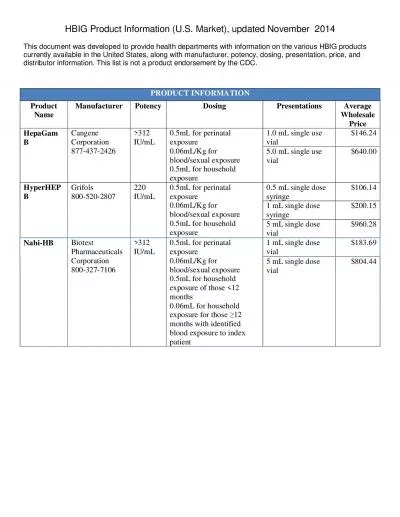 HBIG Product Information US Market updated November 201This docum