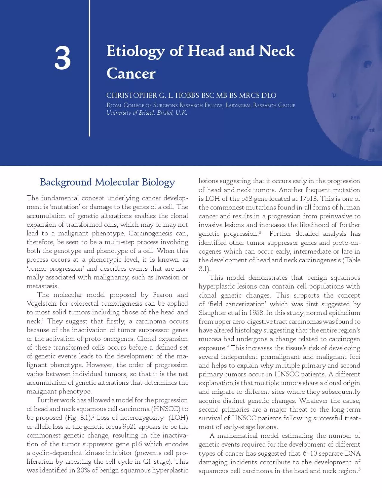 The fundamental concept underlying cancer develop