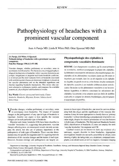 REVIEW Pathophysiology of headaches with a prominent vascular componen