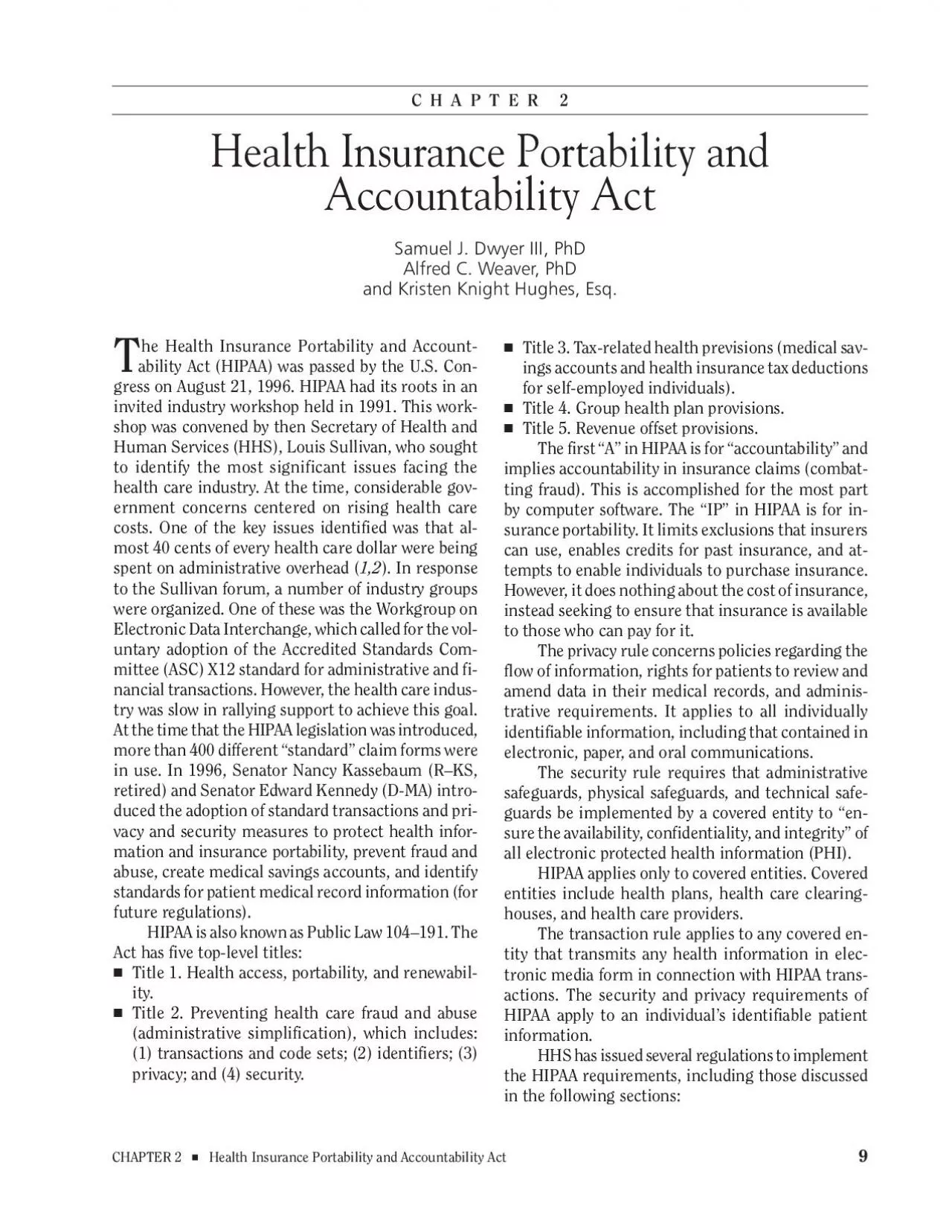 PDF-CHAPTER 2 Health Insurance Portability and Accountability Act9