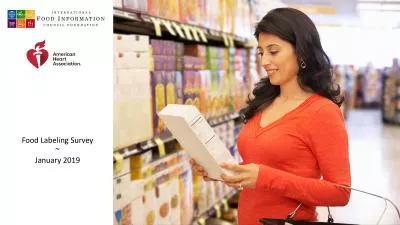 Food Labeling SurveyJanuary 2019