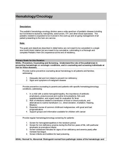 HematologyOncology