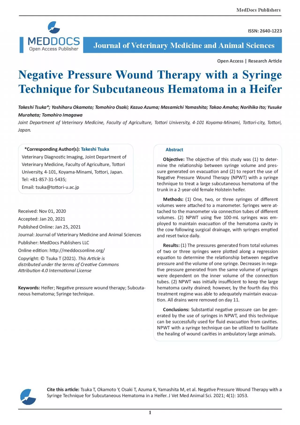 PDF-Negative Pressure Wound Therapy with a Syringe