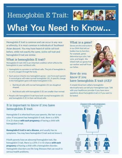 Hemoglobin E TraitWhat You Need to Know